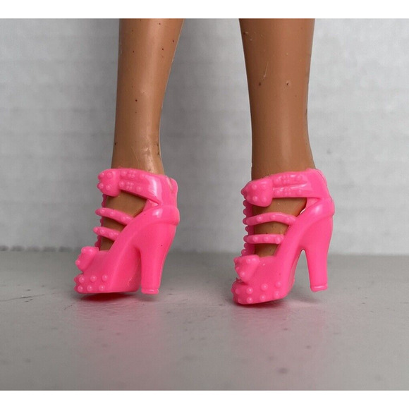 Barbie Shoes Strappy High Heels Bright Orange & Pink Fashionitas Lot of 2 Mattel - Picture 7 of 9